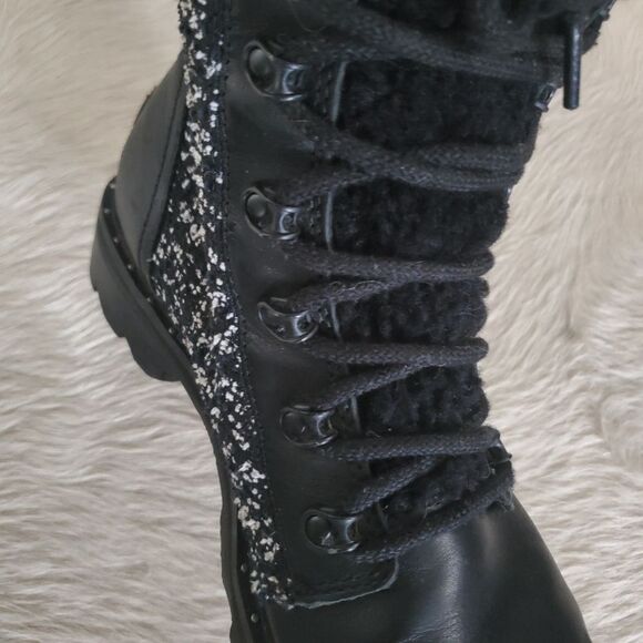 Sorel Lennox Boots Women's Size 8.5 Black White Waterproof Leather Shearling - Picture 16 of 16